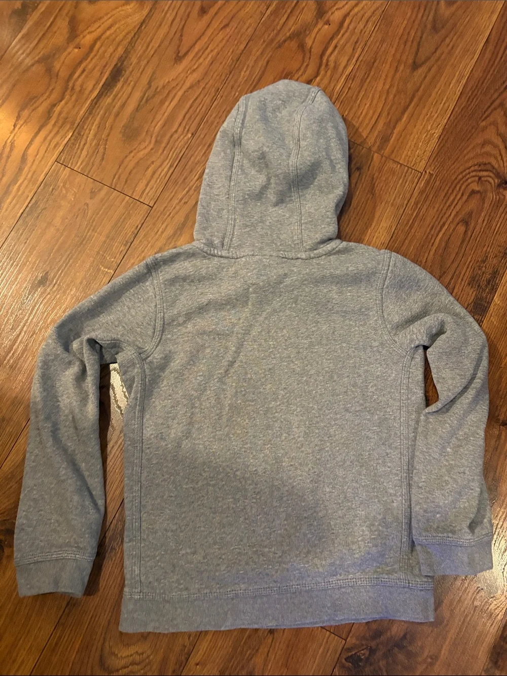 Kids Nike Heather Gray Pullover Hoodie with White Swoosh